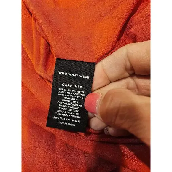 Who What Wear Red Cascading Floral Tiered Dress with Sheer Top Size M #H85 - Picture 6 of 8